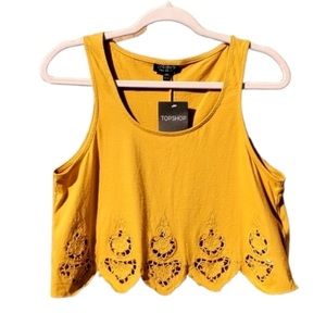 Topshop Mustard crop Top